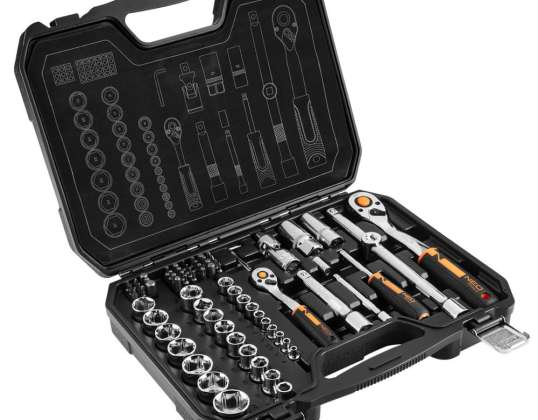 Steckschlüsselsatz 1/2". 1/4". 73 Teile.. CrV