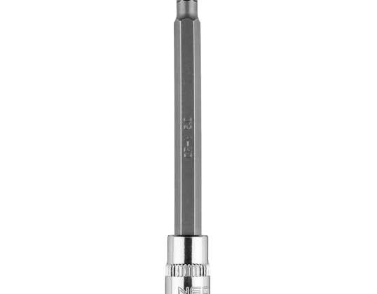 Punta hexagonal H5 en enchufe 1/4&quot;. larga. 87 mm