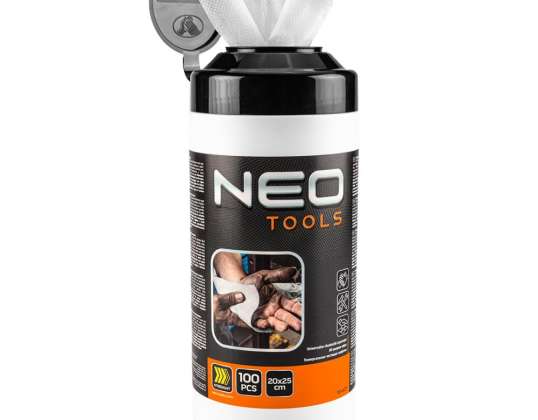 Wipes for hand washing and cleaning surfaces and tools from tough stains. jar 100 pcs.