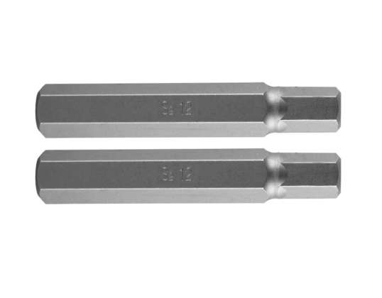 HEX-Bit 12 x 75 mm. S2 x 2 Stück.