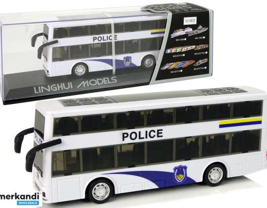 Police Bus Double Decker White with Sound