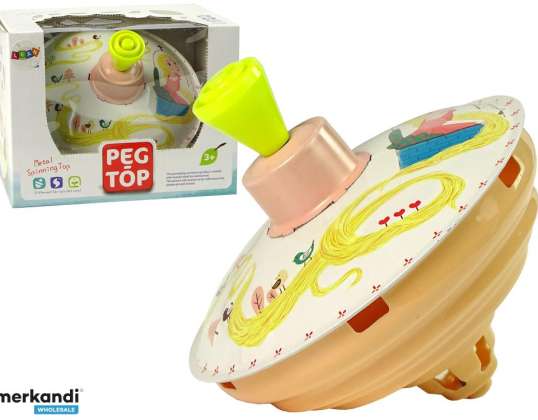 Spinning Top Toy Rapunzel Yellow Metal