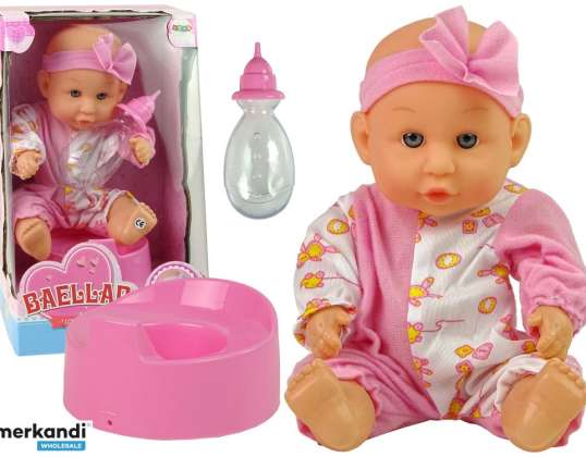 Muñeca Bebé Orinal Rosa Lazo para Beber Pipí 24 cm
