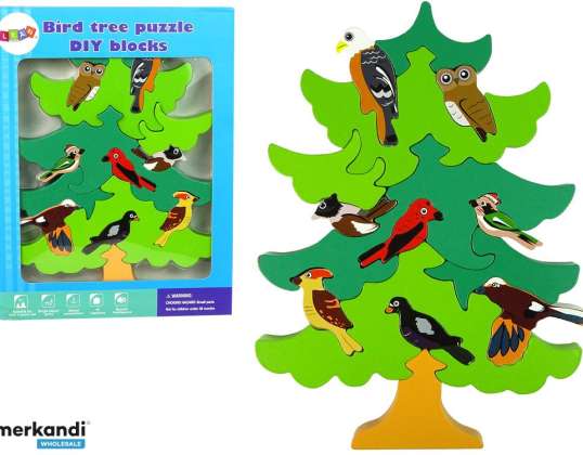 Houten boomvogels bos DIY houten blokken 3D puzzel