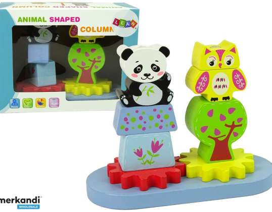 Houten dierensorteerder Uil Panda Tandwielen