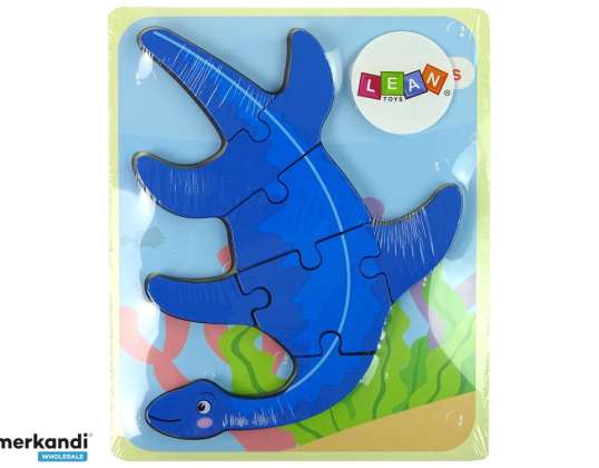 Puzzle en bois Dinosaure Ptérodactyle Rose Pliosaures Bleu