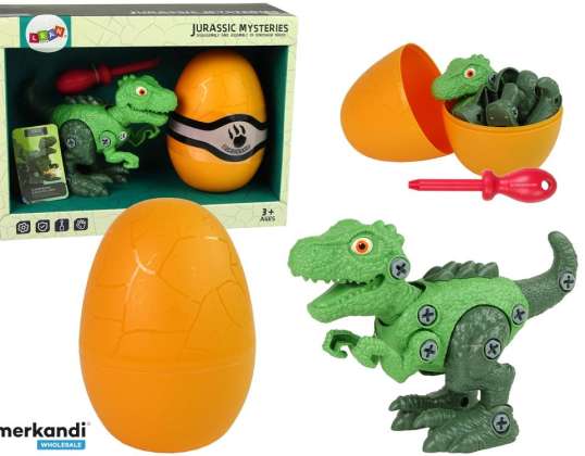 Kit de dinosaurio Tiranosaurio Rex con huevo, destornillador verde