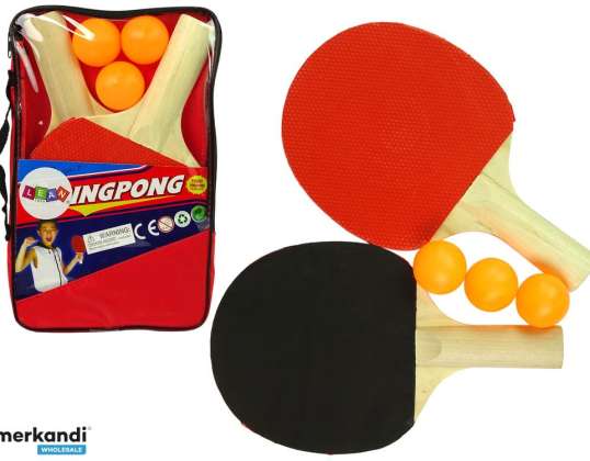 Paletas de ping pong de madera con funda para 3 pelotas