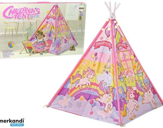 Kindertent Lichteffecten Pony's Eenhoorns Roze