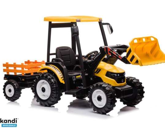 Batteridriven traktor med släp Hercules Yellow 24V