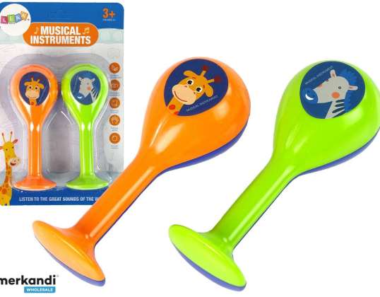 Set mit zwei Rasseln und Maracas-Tieren