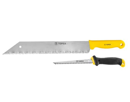 Sav for gipsplater og kniv for mineralull sett 2 stk.