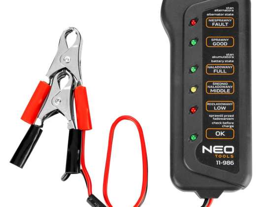 Tester for batterier og lading 12 V LED