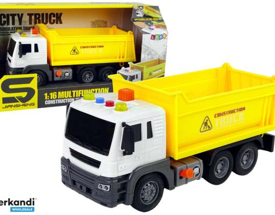 Baufahrzeug Muldenkipper 1:16 Hebeanhänger Gelbe Lichter Geräusche