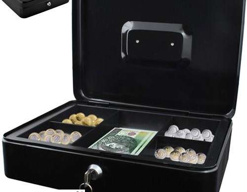 Caja de dinero negra grande