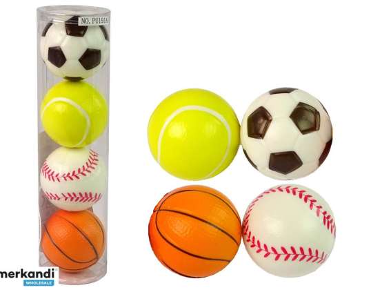 Juego de 4 pelotas blandas para golf, tenis y fútbol.