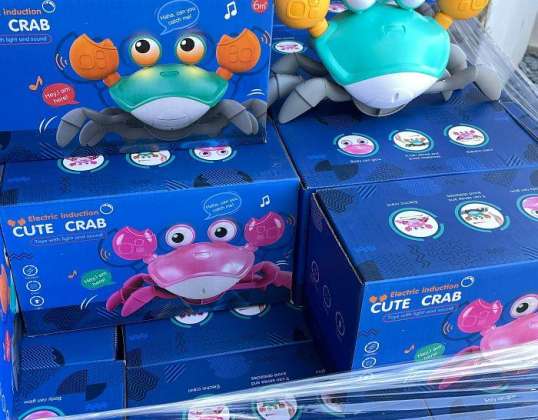 Crab Baby Toys from 3-12 Months Crab with Music and Obstacle Avoidance Speed Control &amp; Sound Control
