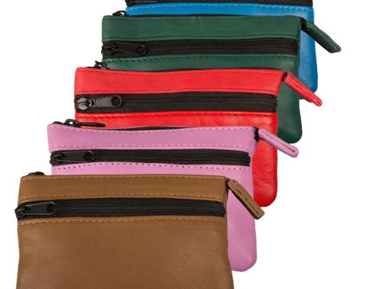 Doppelte Schlüsseltasche mit 2 Ringen - Nappa Leder