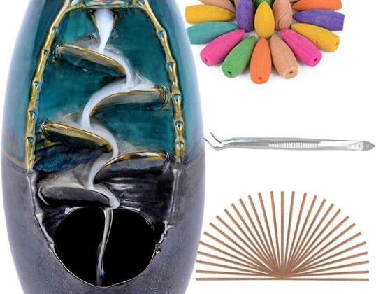 SPACEKEEPER Porta incenso in ceramica Cono di incenso Bruciatore di incenso per meditazione Yoga Ornamento per aromaterapia