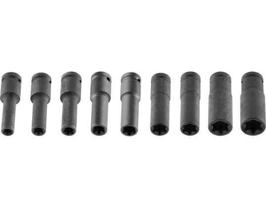 Schlagnüsse 1/2&quot;. E10 E24. Set 9 Stück. CrMo