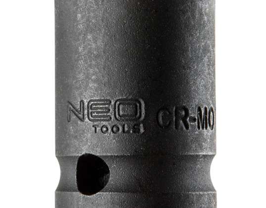 Impact socket 1/2". 17 x 38mm. Cr Mo