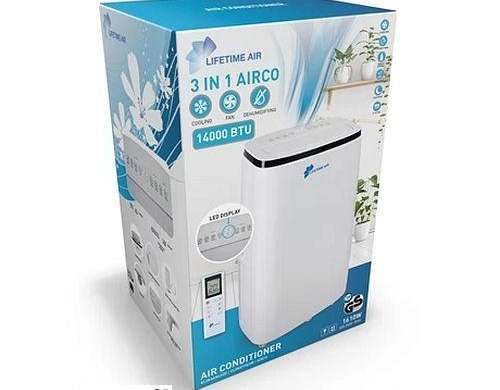 Кондиціонер 14000 BTU від LIFETIME AIR 19587 Мобільний кондиціонер білий