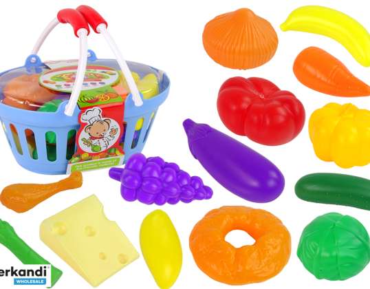 Set of food products in the basket Fruits Vegetables