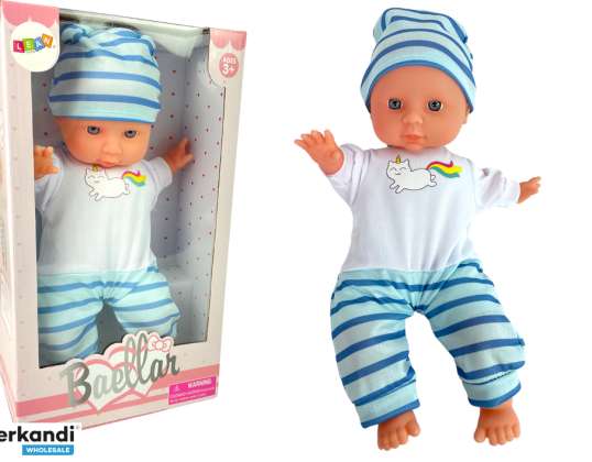 Babypuppe Blau gestreifter Pyjama 30 cm