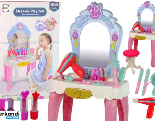 Prinzessin Schminktisch mit Hocker und Licht-Sound-Effekten