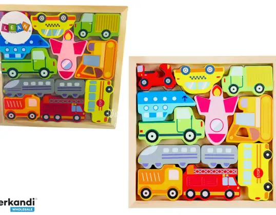 Holzpuzzle Verkehrsmittel passend Bus Taxi