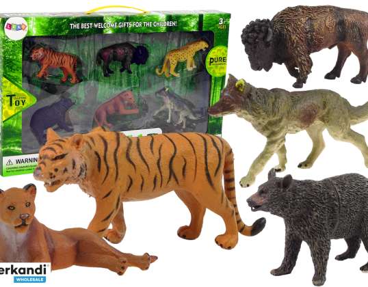 Sett med Figurer Afrikanske Skogs Dyr Bjørn Tiger