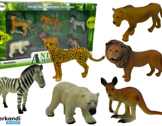 Africa Wild Animals Kangaroo Zebra Figurine Set