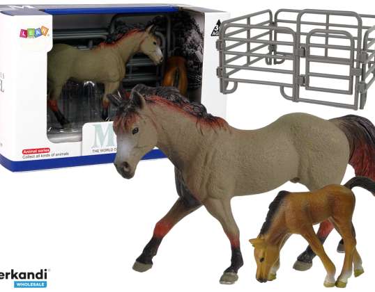 2er Set Pferdefiguren Bauernhof Steinbock Pferdefigur