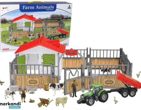 Kit de animais de fazenda com cerca alta faça você mesmo, vaca, pato