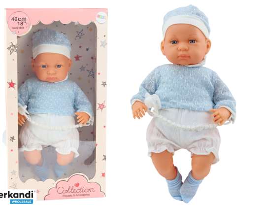 Babypop 46 cm Blauwe fopspeenmuts Sokken