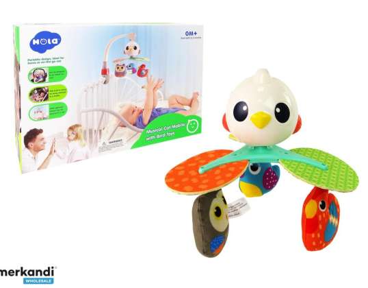 Babycarrousel voor kinderbedje, kinderwagen, kleurrijke vogelmelodie