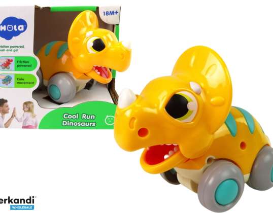 Dinosaur On Wheels Yellow Triceratops Figure