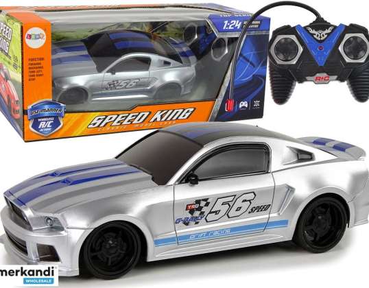 Coche Deportivo Teledirigido R/C Plateado 1:24 Speed King