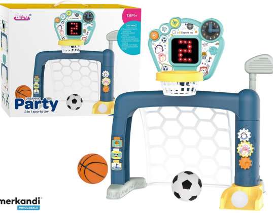 3in1 set voor peuter arcade spelletjes golf basketbal voetbal