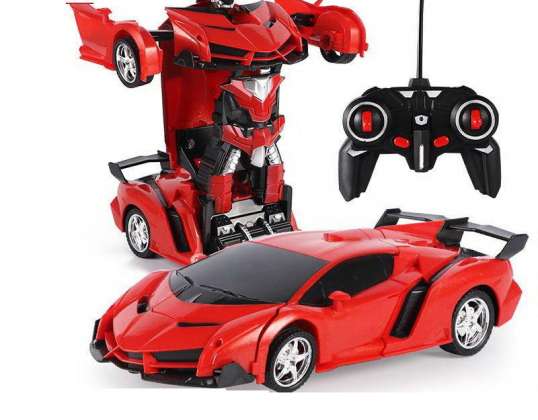 Auto Robot 2 en 1 Piloto R/C Luz Sonido Drift Rojo
