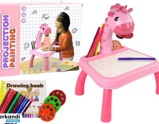 Proyector de pizarra Proyector para aprender a dibujar dinosaurio rosa