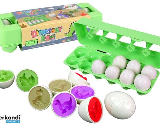 Dinosaur Egg Educational Sorter 12 Egg Puzzle Shapes