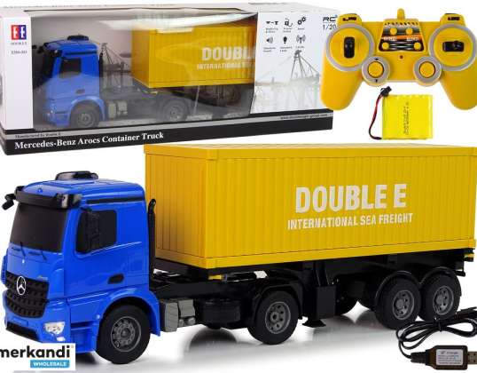 Contenedor grande Mercedes Arocs Truck Azul 1:20 58 cm de largo