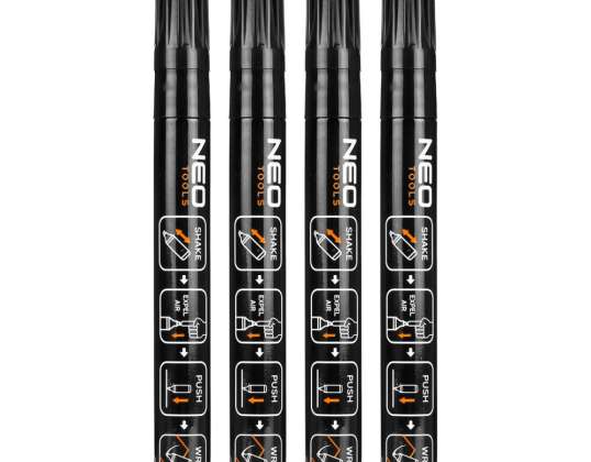 Marqueur de construction épais noir laqué imperméable permanent aluminium 4 pcs