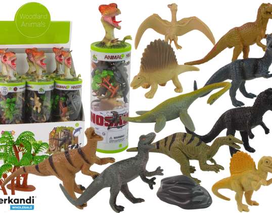 Figura de dinosaurio Set en un parque de tubos Accesorios 12 uds.