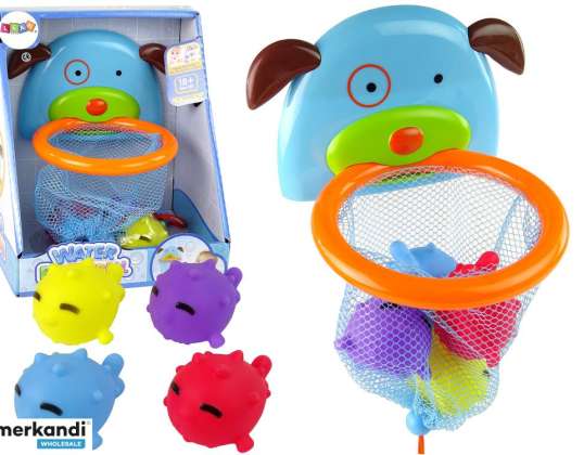Badespielzeug Mini Basketball Korb Hund Gummifisch