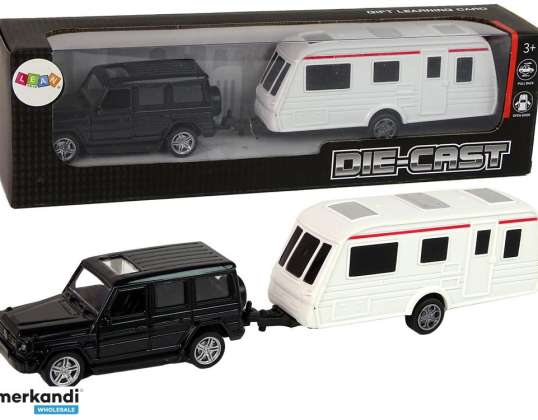 NEL 13309 Jeep Vehicle Set Black Caravan Metal Parts
