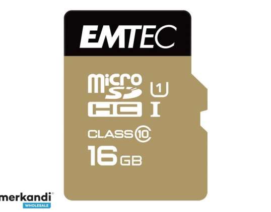 MicroSDHC 16GB EMTEC Adapter CL10 EliteGold UHS I 85MB/s Blister