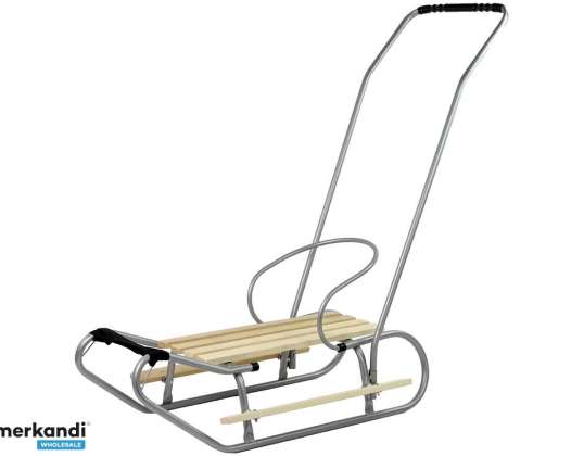 Metal Sled with Pusher Backrest Strap Silver