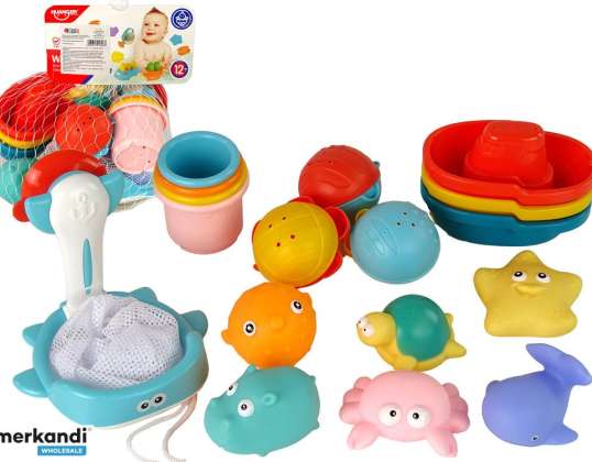 Bath Set Sea Toys Landing Net Boat 17 Pieces